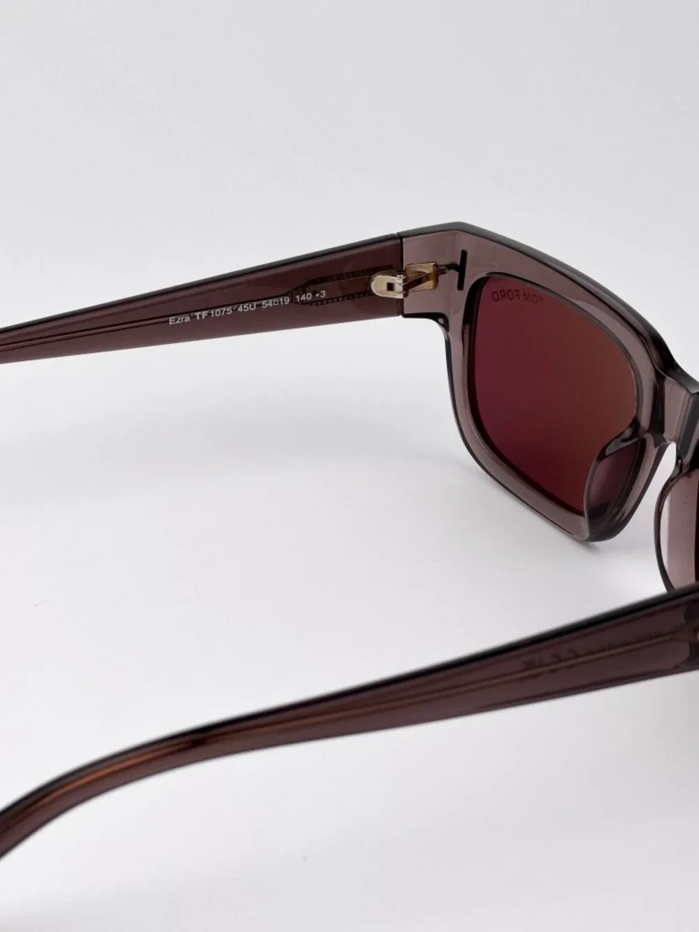 Tom Ford EZRA Men’s Sunglasses Brown Bordeaux Mirror Rectangle FT1075/S 45U